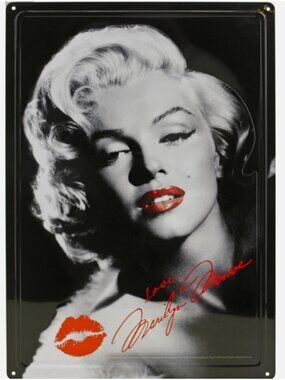 Marilyn Monroe Film Noir Vintage Style Black and White Metal Tin Sign